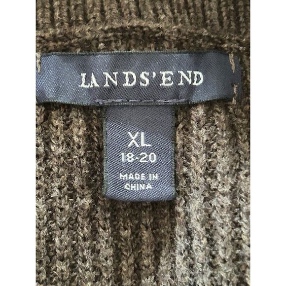 Lands’ End Brown Open Front Long Cardigan Sweater XL (18–20) - Picture 4 of 5